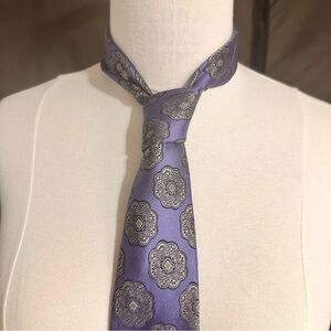 Nick Cannon Silk Tie Blue Geometrics Multicolor Necktie Office Classic Party